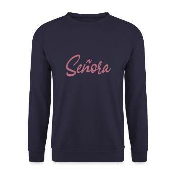Señora Engagement Bride To Be Wedding Party - Unisex Sweatshirt - navy - Front - Alina (178cm) & Michal (187cm)