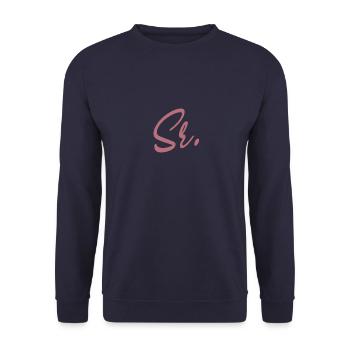 Sr. Verlobungsgeschenk Bräutigam wird Hochzeitsfeier - Unisex Pullover - Navy - Vorne - Alina (178cm) & Michal (187cm)