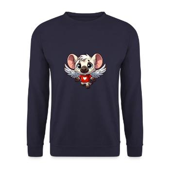 Süße Hyäne Engel mit Flügeln Cartoon - Unisex Pullover - Navy - Vorne - Alina (178cm) & Michal (187cm)