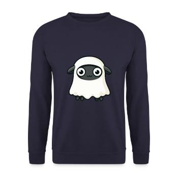 Sheep Halloween Funny Ghost - Unisex Sweatshirt - navy - Front - Alina (178cm) & Michal (187cm)
