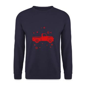 Auto - Pick Up - Oldtimer - Nostalgisch - Unisex Pullover - Navy - Vorne - Alina (178cm) & Michal (187cm)
