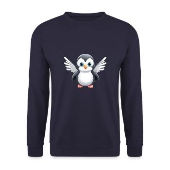 Ange pingouin mignon - Sweat-shirt Unisexe - marine - Devant - Alina (178cm) & Michal (187cm)