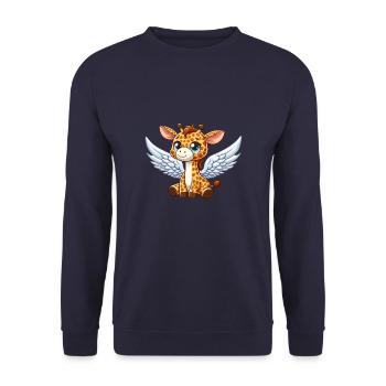 Girafe avec des ailes comme un ange - Sweat-shirt Unisexe - marine - Devant - Alina (178cm) & Michal (187cm)