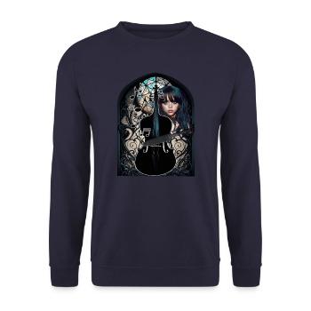 Wednesday - Unisex Sweatshirt - navy - Front - Alina (178cm) & Michal (187cm)