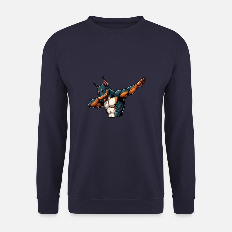 Cool Doberman Dabbing Bande Dessinée - Sweat-shirt Unisexe - marine