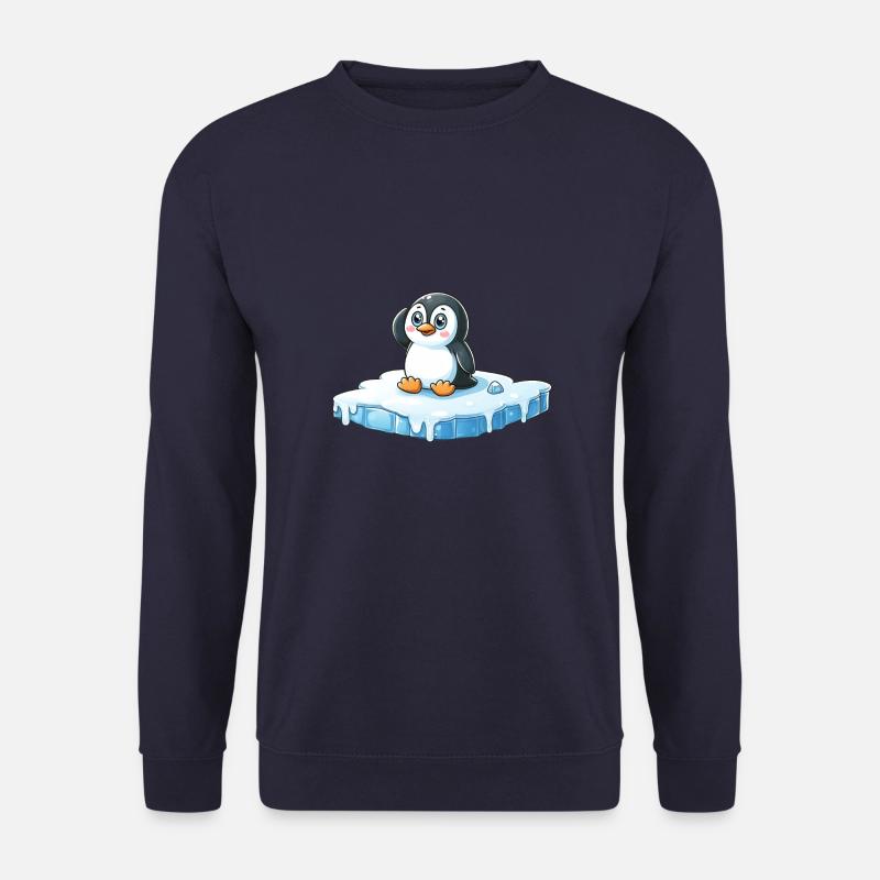 Pinguin und schmelzendes Eis - Unisex Pullover - Navy