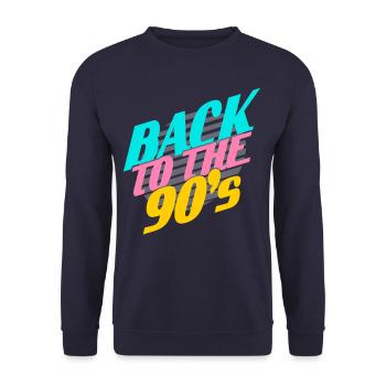Back to the 90' s - Unisex Sweatshirt - navy - Front - Alina (178cm) & Michal (187cm)