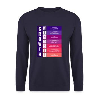 Growth Mindset - Unisex Sweatshirt - navy - Front - Alina (178cm) & Michal (187cm)