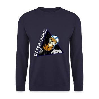 Otter Space Astronaut Planet Gift Voyager dans l'espace - Sweat-shirt Unisexe - marine - Devant - Alina (178cm) & Michal (187cm)