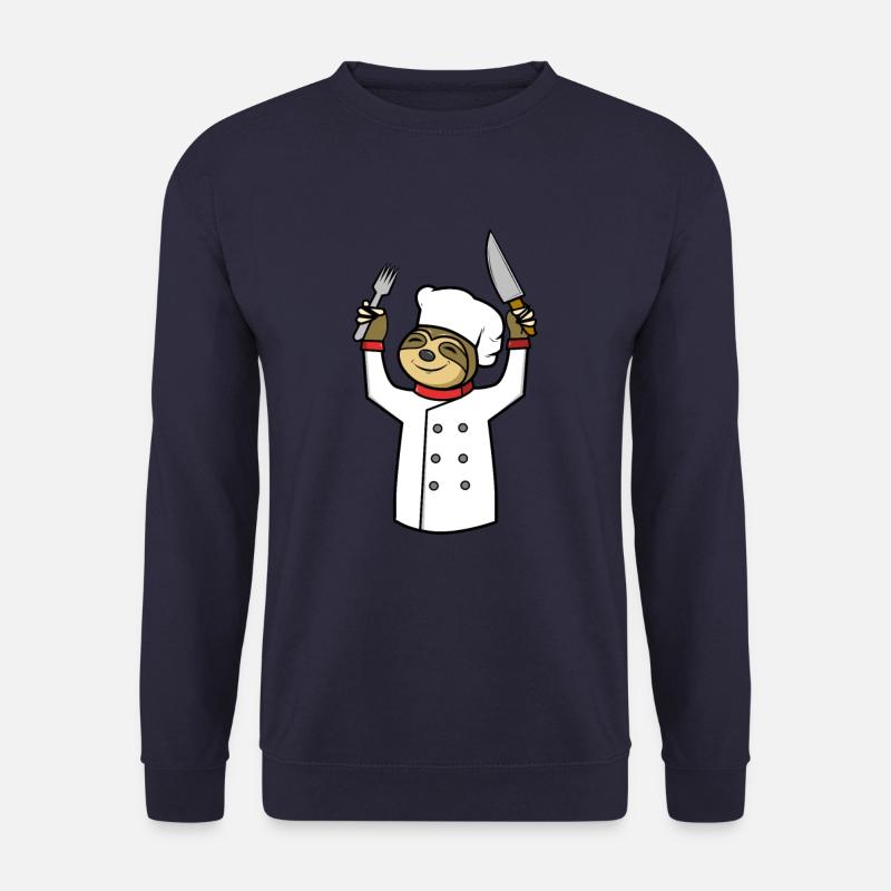 Lustiges Faultier Chef-Koch Geschenkidee - Unisex Pullover - Navy