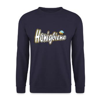 Honigbiene mit Biene - Unisex Pullover - Navy - Vorne - Alina (178cm) & Michal (187cm)
