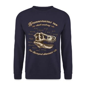 Tyrannosaurus Rex Schädel Anatomie Biologie - Unisex Pullover - Navy - Vorne - Alina (178cm) & Michal (187cm)