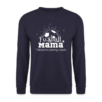 Fussball Mama lustiges Sport T-Shirt Muttertag - Unisex Pullover - Navy - Vorne - Alina (178cm) & Michal (187cm)