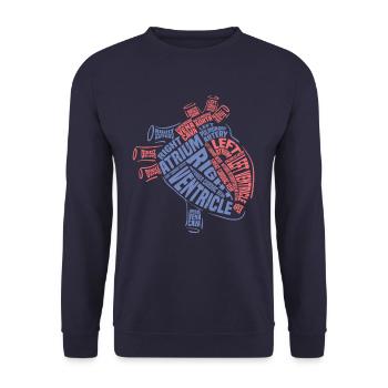 Cadeau d'infirmière en cardiologie anatomie cardiaque - Sweat-shirt Unisexe - marine - Devant - Alina (178cm) & Michal (187cm)