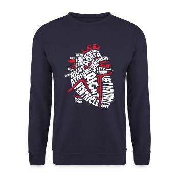 Herz Anatomie Cardologie Krankenschwester Geschenk - Unisex Pullover - Navy - Vorne - Alina (178cm) & Michal (187cm)