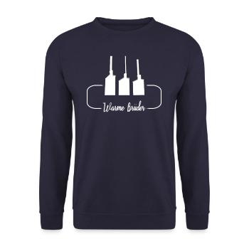 Kraftwerk Warme Brüder Hannover Linden - Unisex Pullover - Navy - Vorne - Alina (178cm) & Michal (187cm)