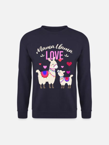 Mama Llama - Muttertag & Schwangerschaft Geschenk - Unisex Pullover - Navy