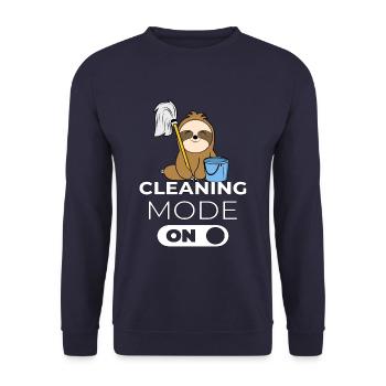 Cleaning lady cleaning aid sloth gift - Unisex Sweatshirt - navy - Front - Alina (178cm) & Michal (187cm)