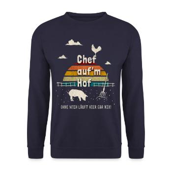 Chef on farm farming peasant gift - Unisex Sweatshirt - navy - Front - Alina (178cm) & Michal (187cm)