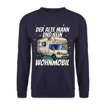 Der Alte Mann Und Sein Wohnmobil Camping Camper - Unisex Pullover - Navy - Vorne - Alina (178cm) & Michal (187cm)