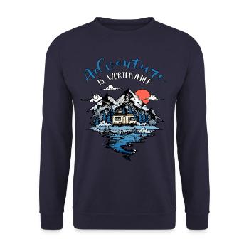 Abenteuer Wohnmobil Camping Reise Van Camper - Sweat-shirt Unisexe - marine - Devant - Alina (178cm) & Michal (187cm)