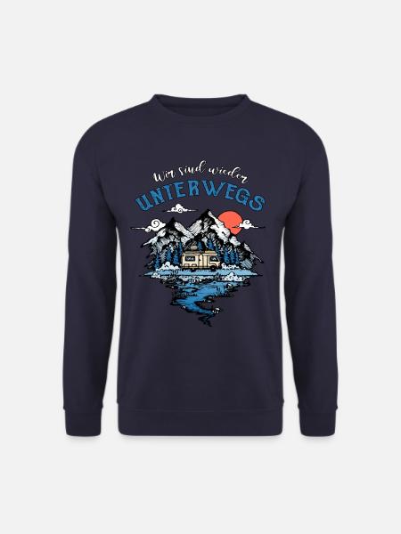 Unterwegs Camping Wohnmobil Reise Camper Geschenk - Unisex Pullover - Navy