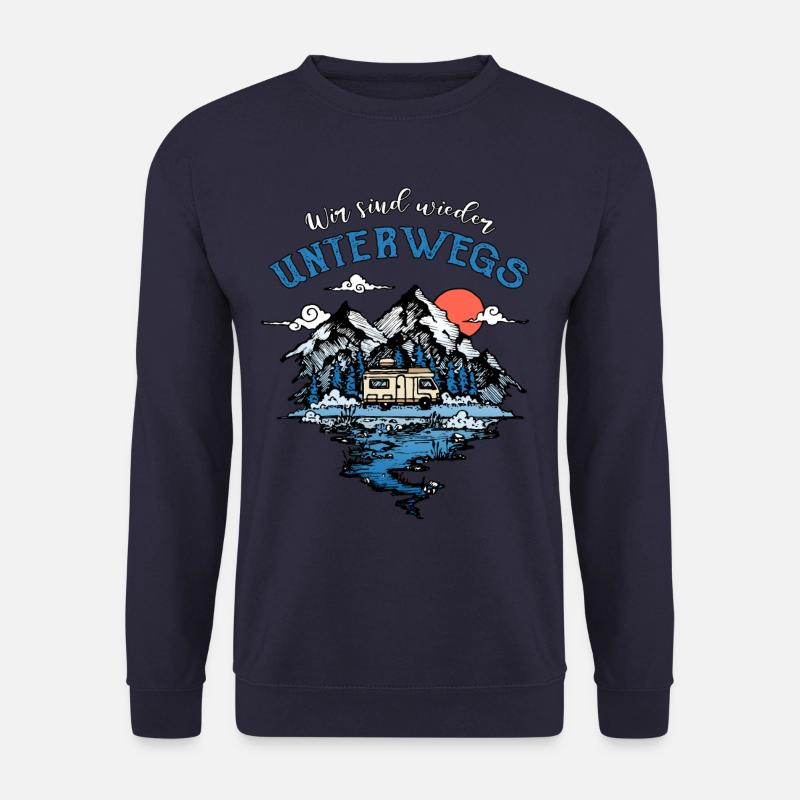 Unterwegs Camping Wohnmobil Reise Camper Geschenk - Unisex Pullover - Navy