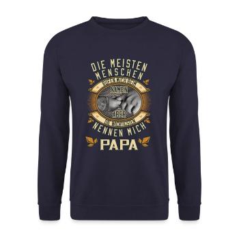 Nennen Mich Beim Namen Papa Alter Mann - Unisex Pullover - Navy - Vorne - Alina (178cm) & Michal (187cm)