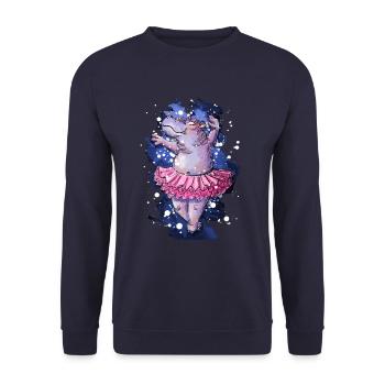 Hippopotamus ballet hippo ballerina hippo fan - Unisex Sweatshirt - navy - Front - Alina (178cm) & Michal (187cm)