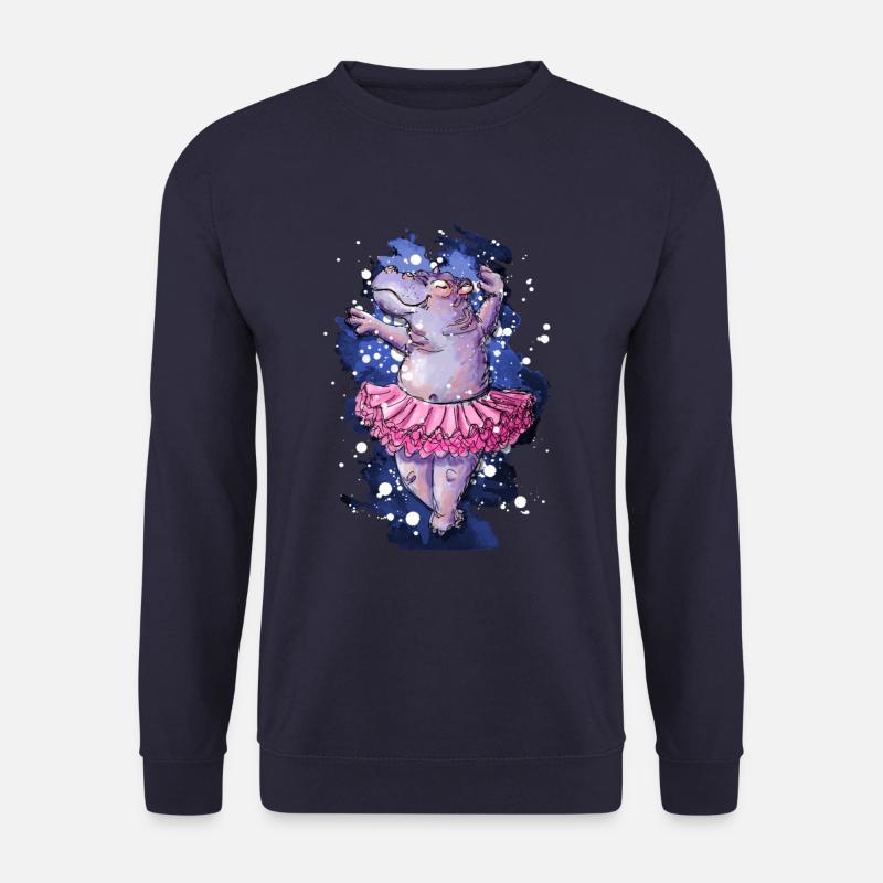 Nilpferd Ballett Flusspferd Ballerina Hippo Fan - Unisex Pullover - Navy