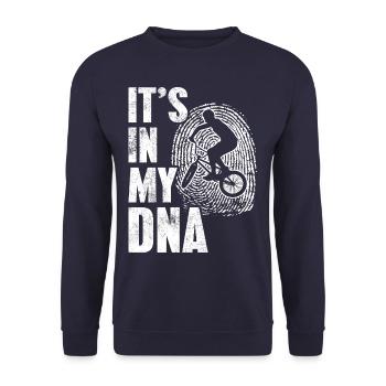 BMX BIKER C'EST DANS MON ADN CADEAU - Sweat-shirt Unisexe - marine - Devant - Alina (178cm) & Michal (187cm)