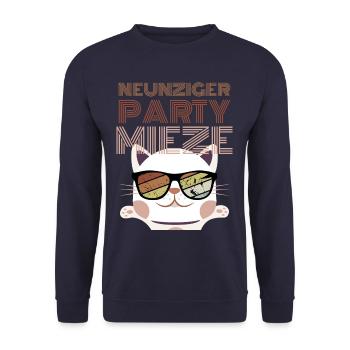 90er Party Mieze 90er Jahre Outfit Motto Party - Unisex Pullover - Navy - Vorne - Alina (178cm) & Michal (187cm)