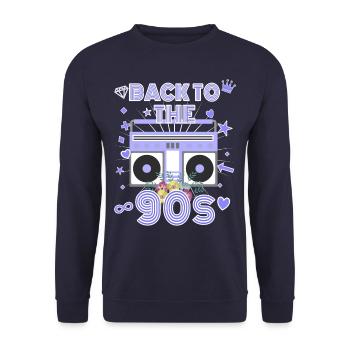 90er Jahre - Unisex Pullover - Navy - Vorne - Alina (178cm) & Michal (187cm)