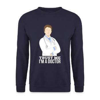Funny saying doctor doctor medic gift - Unisex Sweatshirt - navy - Front - Alina (178cm) & Michal (187cm)
