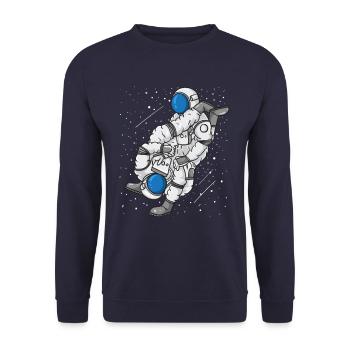 Cadeau MMA de l'astronaute Jiu Jitsu Arts martiaux - Sweat-shirt Unisexe - marine - Devant - Alina (178cm) & Michal (187cm)
