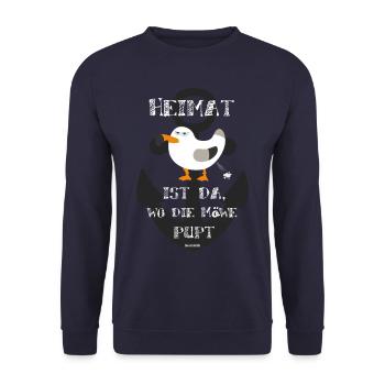La maison est l'endroit où les bouffées de mouette - Sweat-shirt Unisexe - marine - Devant - Alina (178cm) & Michal (187cm)