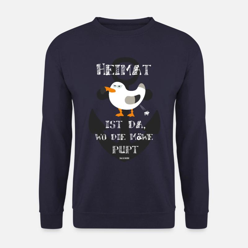 Heimat ist da, wo die Möwe pupt - Unisex Pullover - Navy
