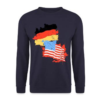 Germany America Flag German American - Unisex Sweatshirt - navy - Front - Alina (178cm) & Michal (187cm)