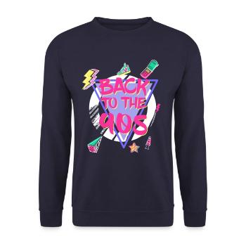 90s retro gift - Unisex Sweatshirt - navy - Front - Alina (178cm) & Michal (187cm)