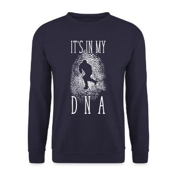 Eishockey Eishockeyspieler Hockey Geschenk - Unisex Pullover - Navy - Vorne - Alina (178cm) & Michal (187cm)