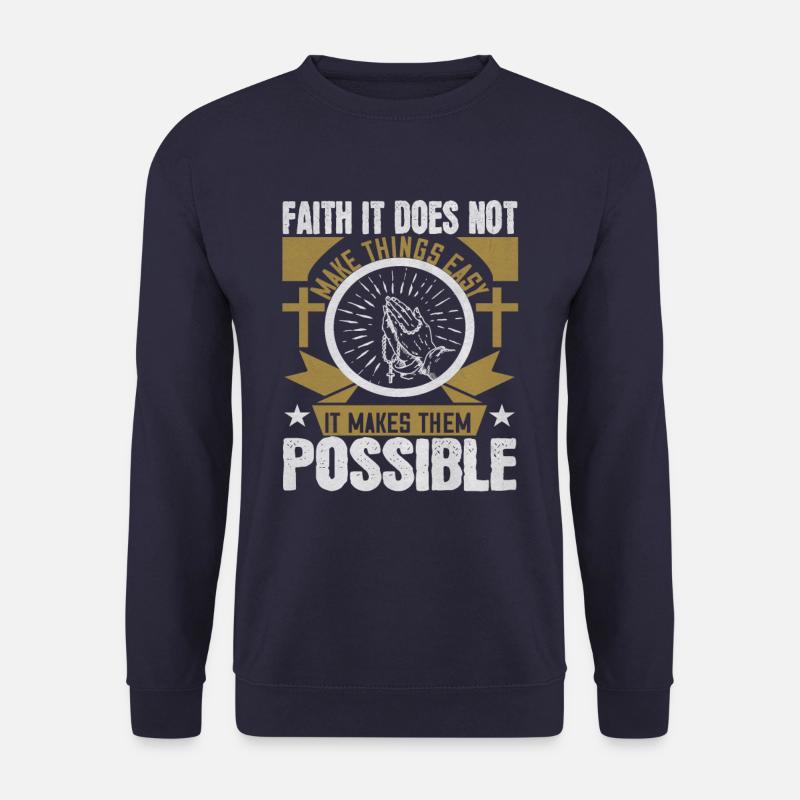 Christlicher Spruch – Geschenk für Christen - Unisex Pullover - Navy
