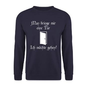 Man bringe mir eine Tür - Unisex Pullover - Navy - Vorne - Alina (178cm) & Michal (187cm)