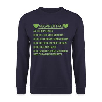Lustiger Veganer Spruch Vegan Geschenkidee Damen - Unisex Pullover - Navy - Vorne - Alina (178cm) & Michal (187cm)