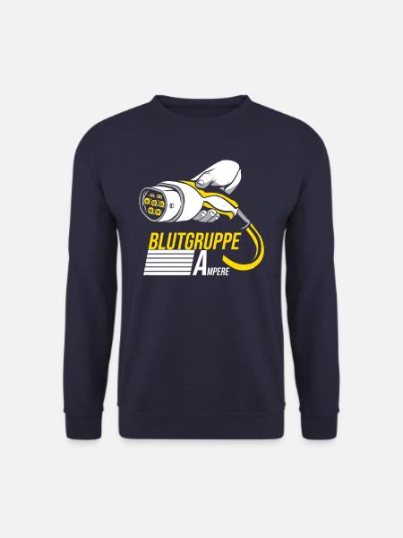 Blutgruppe Ampere Elektroauto E-Mobilität E-Auto - Unisex Pullover - Navy