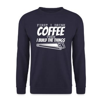 Charpentier charpentier - Sweat-shirt Unisexe - marine - Devant - Alina (178cm) & Michal (187cm)