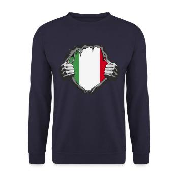 Italy Italian flag - Unisex Sweatshirt - navy - Front - Alina (178cm) & Michal (187cm)