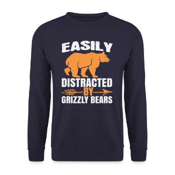 Bear teddy bear grizzly bear saying - Unisex Sweatshirt - navy - Front - Alina (178cm) & Michal (187cm)