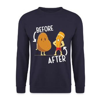 Fitnessstudio Sport Motivation Geschenk - Unisex Pullover - Navy - Vorne - Alina (178cm) & Michal (187cm)