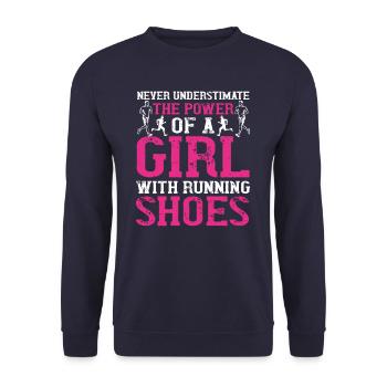 Running jogging running - Unisex Sweatshirt - navy - Front - Alina (178cm) & Michal (187cm)
