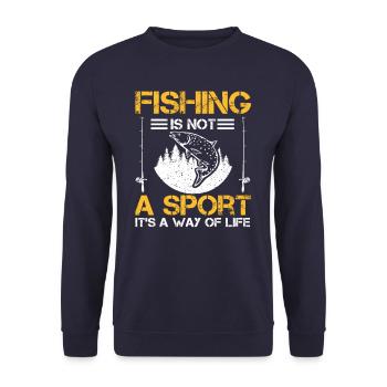 Fishing funny angler saying - Unisex Sweatshirt - navy - Front - Alina (178cm) & Michal (187cm)